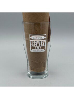 Yellow Springs Brewery Glass Pint Beer Glass 16 Oz Clear Logo Design